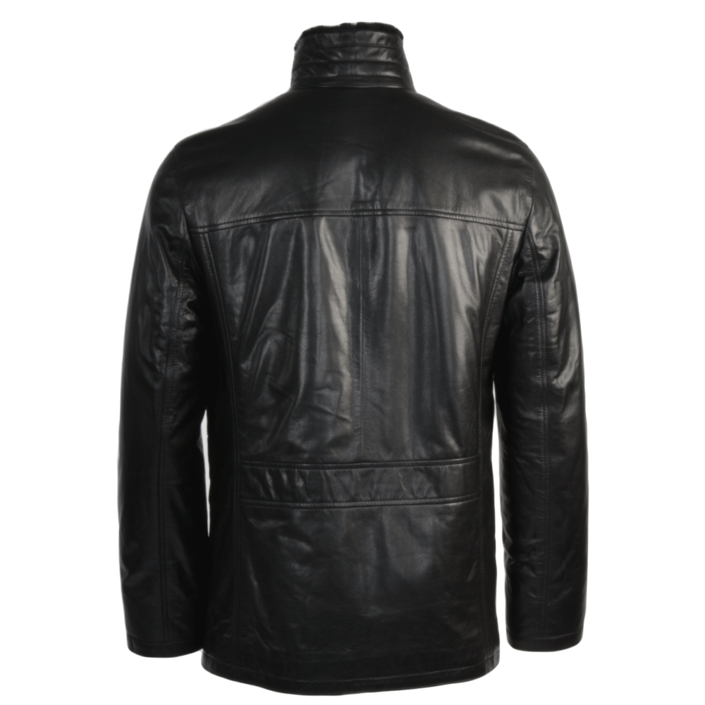 Black Leather Sheepskin Coat