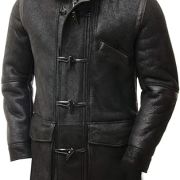 Black Mens Sheepskin Coat  