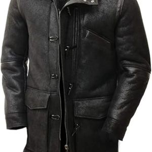 Black Mens Sheepskin Coat