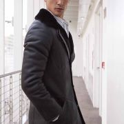 Black Sheepskin Coat Mens