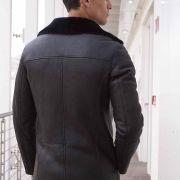 Black Sheepskin Coat Mens