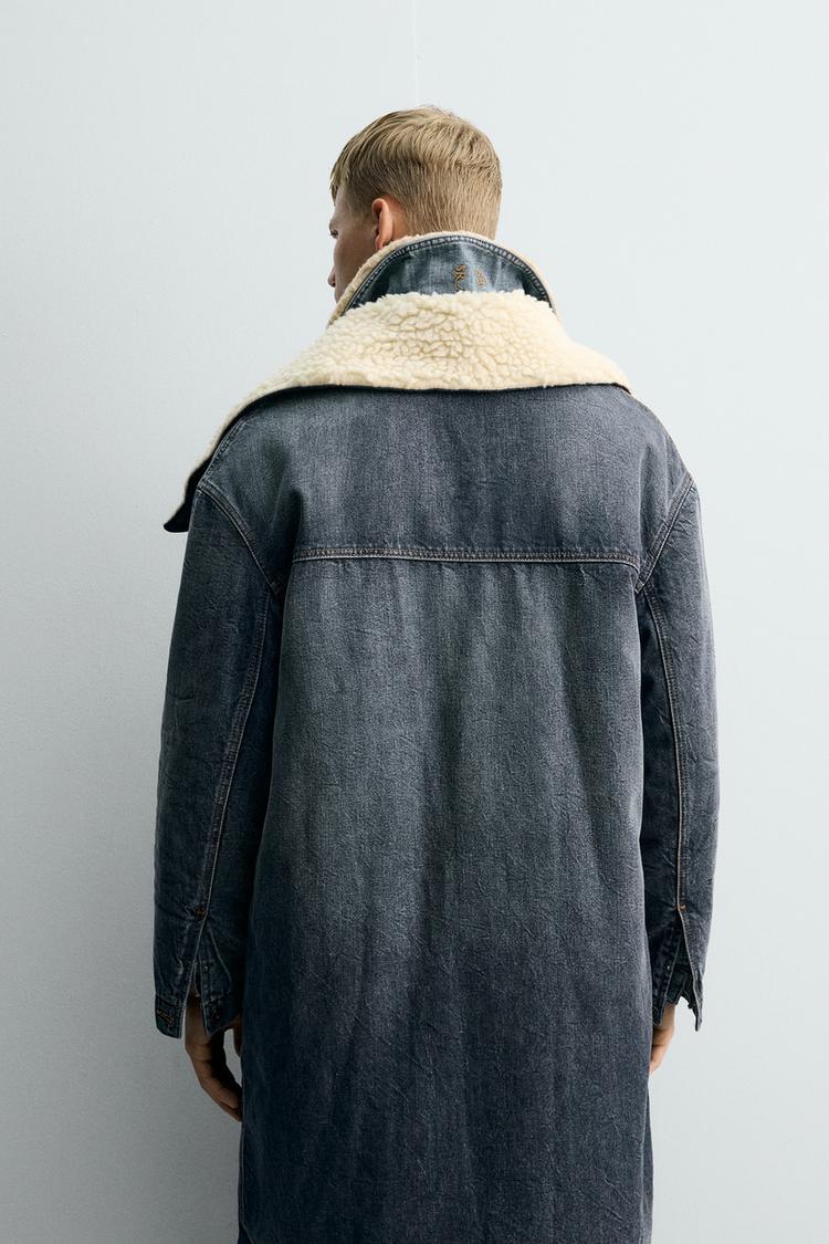 Denim Sheepskin Coat