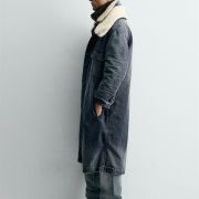 Denim Sheepskin Coat
