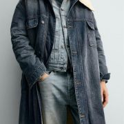 Denim Sheepskin Coat