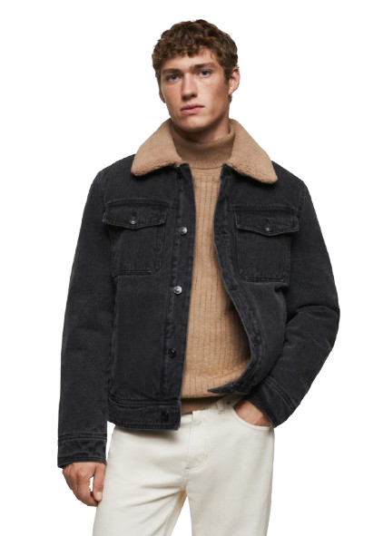Denim Sheepskin Jacket Mens