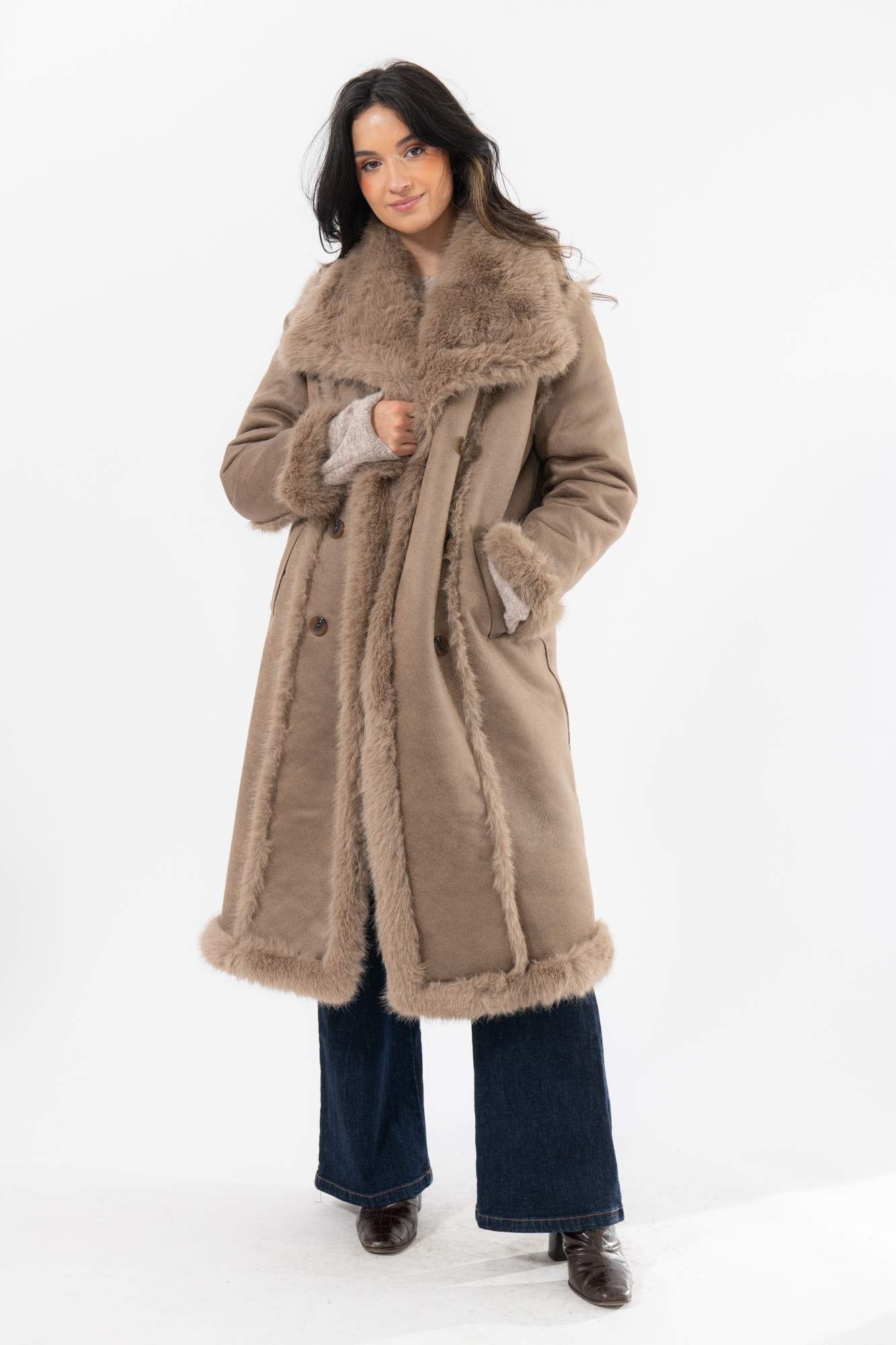 Faux Fur Shearling Coat