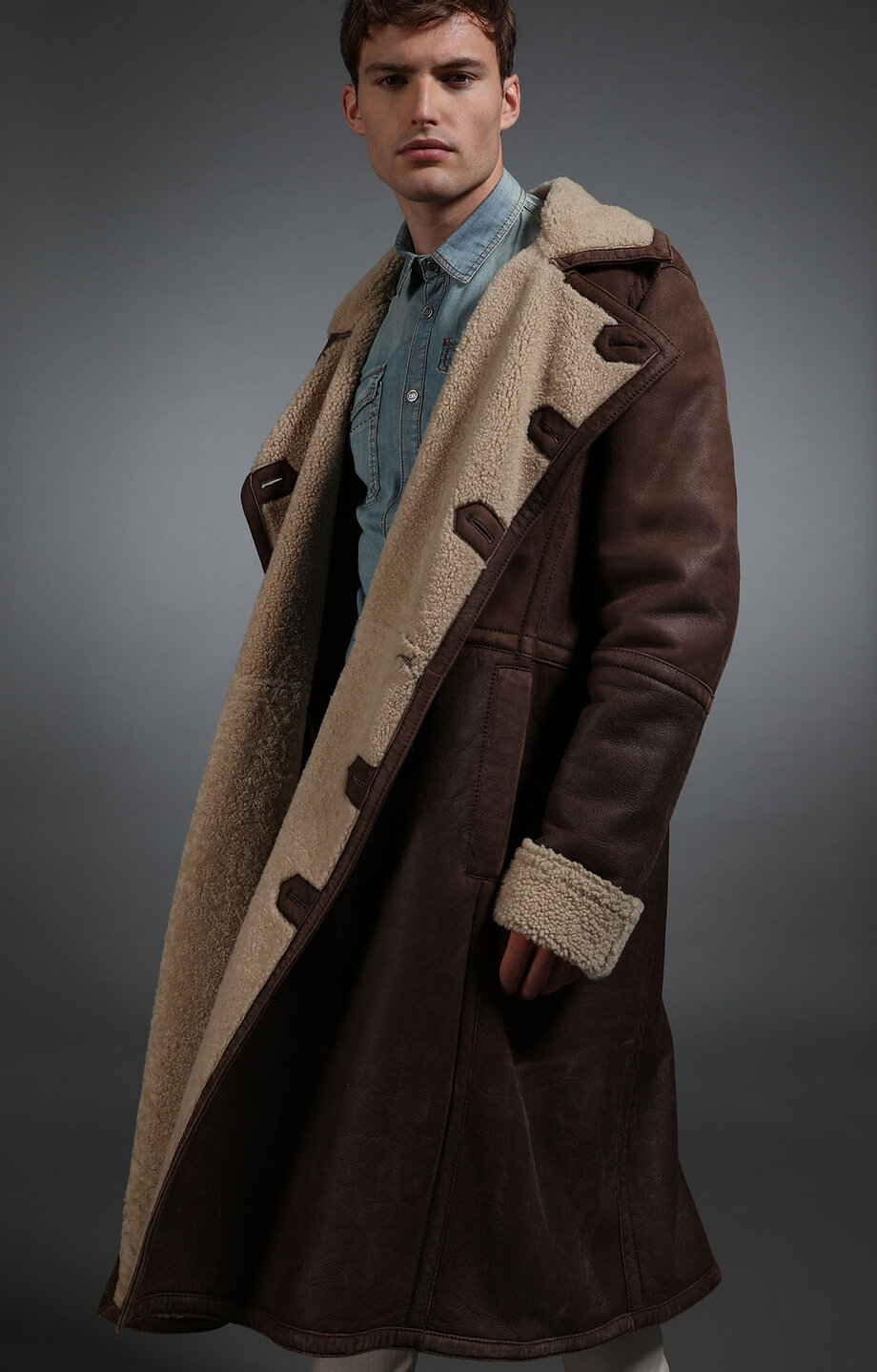 Full Length Sheepskin Coat Mens