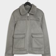 Grey Sheepskin Jacket Mens