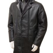 Mens Black Sheepskin Coat