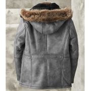 Mens Hooded Sheepskin Coat