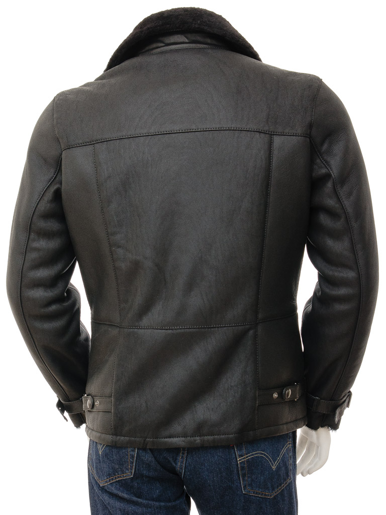 Sheepskin Jacket Mens Black