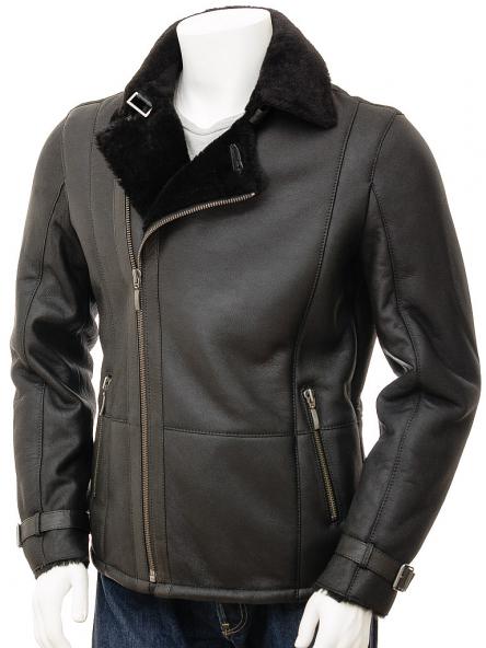 Sheepskin Jacket Mens Black