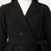 black shearling coat long