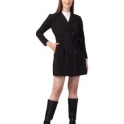 black shearling coat long