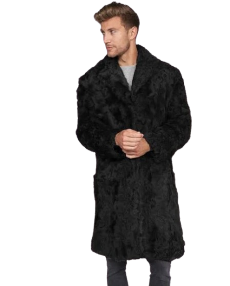 Black Mens Shearling Coat