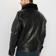 Back Bomber jacket leather sheepskin