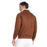 brown suede sheepskin jacket