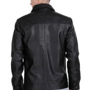 faux leather and shearling jacket