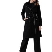 long shearling coat black