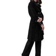 long shearling coat black