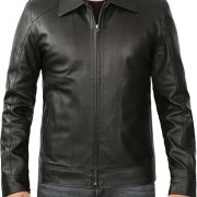 mens black leather sheepskin jacket