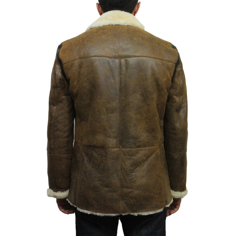Mens Sheepskin Pea Coat