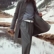Sheepskin Coat Grey
