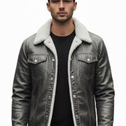 sherpa leather jacket mens