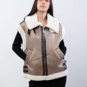 sleeveless sheepskin jacket