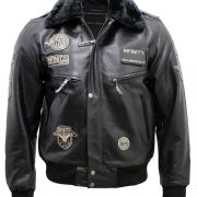 Black Sheepskin Bomber Jacket