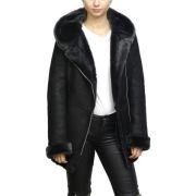Black Sheepskin Coat Jacket