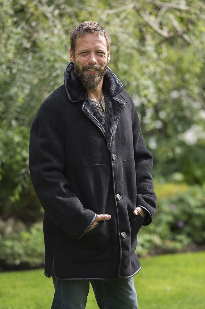 Black Sheepskin Coat Men