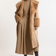 Brown Faux Sheepskin Coat