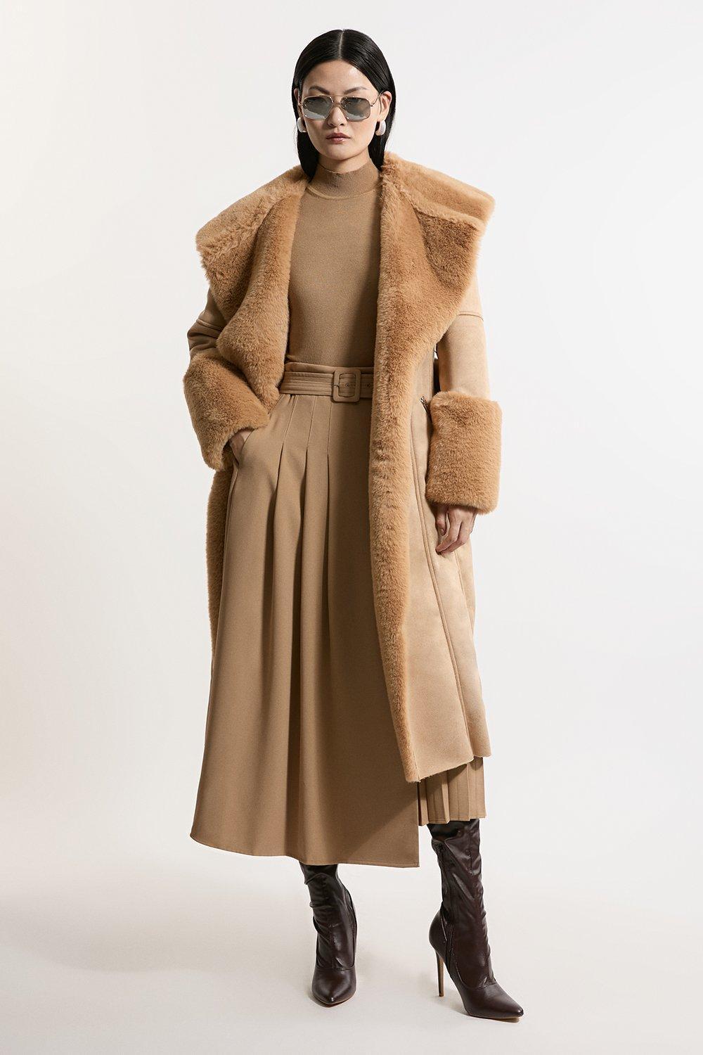 Brown Faux Sheepskin Coat