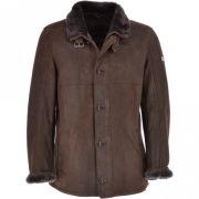 Brown Leather sheepskin jacket mens