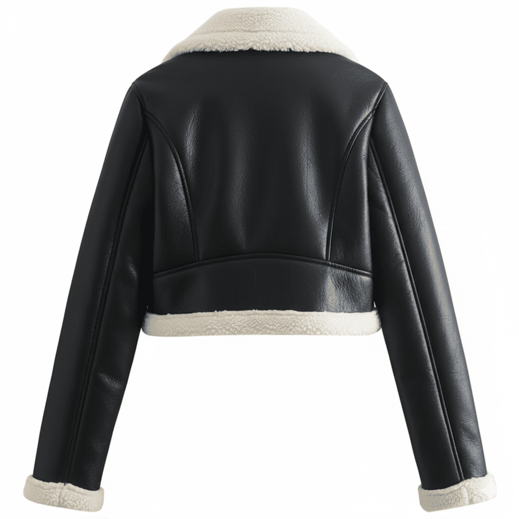faux sheepskin biker jacket
