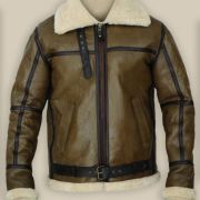 Mens Brown Leather Sheepskin Jacket