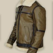 Mens Brown Leather Sheepskin Jacket