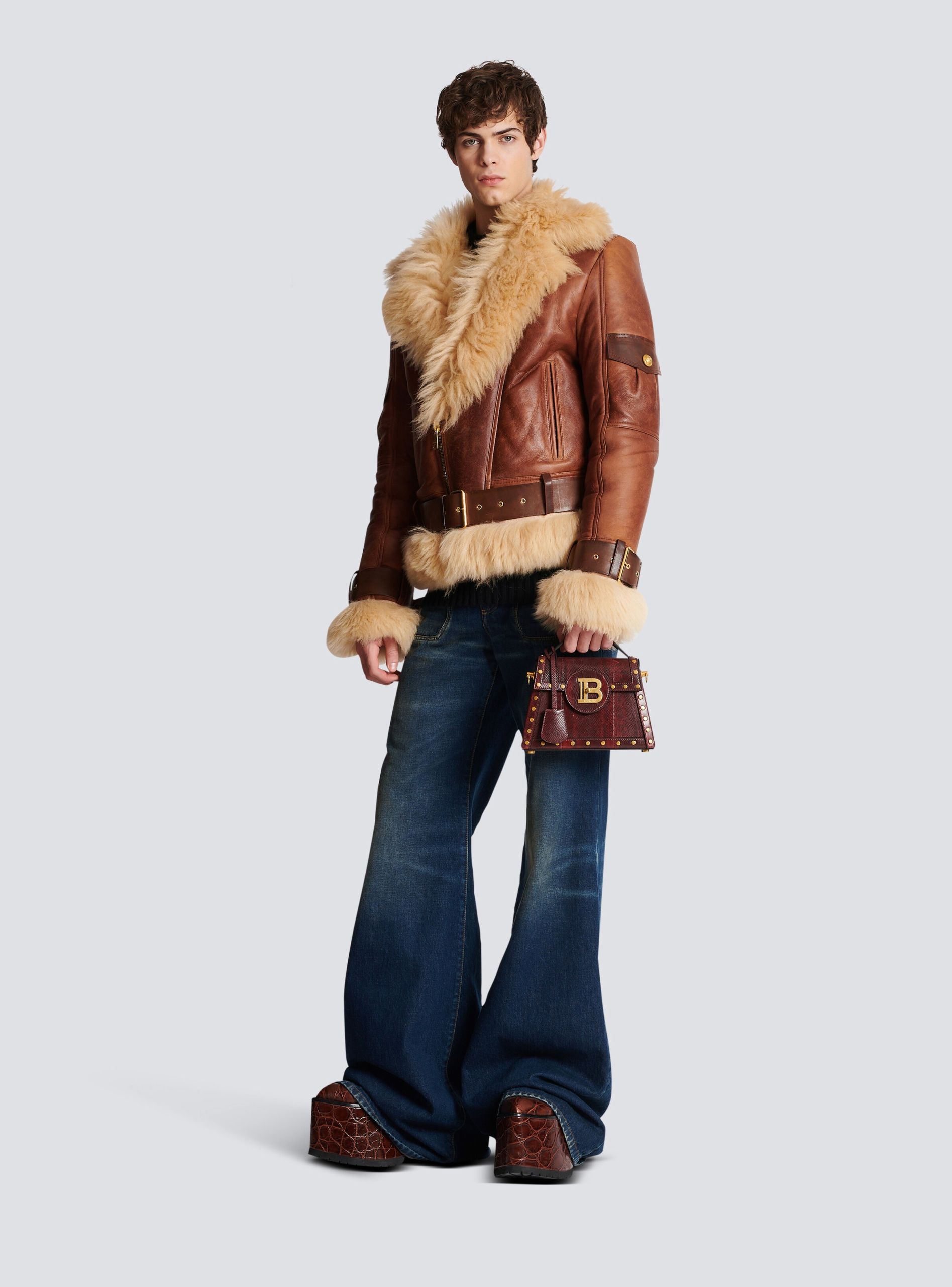 Balmain Sheepskin Aviator Jacket