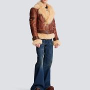 balmain sheepskin aviator jacket