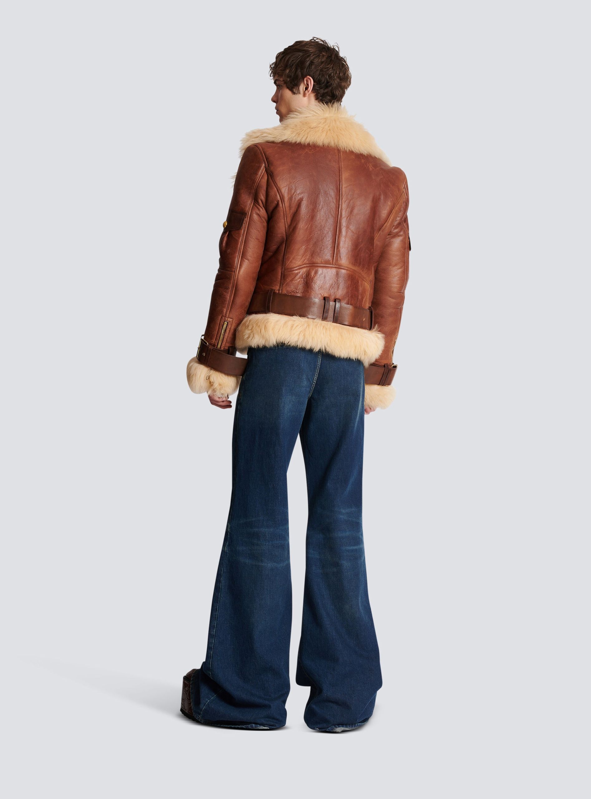 Balmain Sheepskin Aviator Jacket