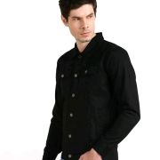 black denim jacket with sheepskin lining