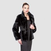 black faux sheepskin jacket