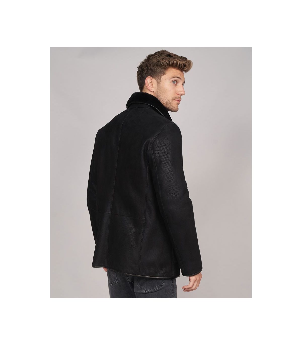 Black Suede Sheepskin Jacket