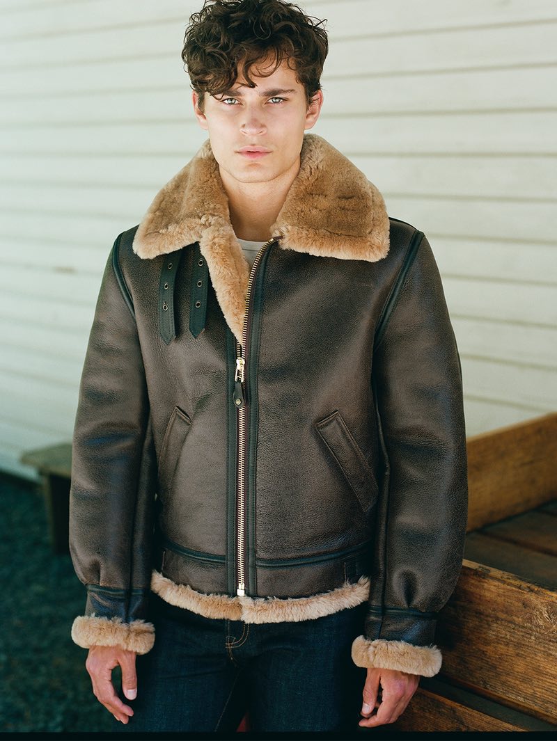 Classic Sheepskin Bomber Jacket