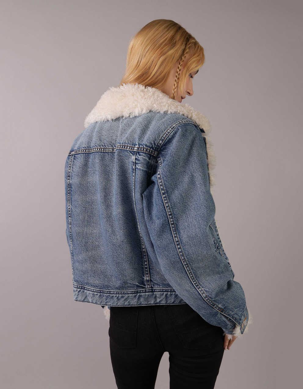Denim Sheepskin Jacket Womens