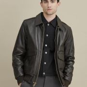 genuine sheepskin bomber jacket