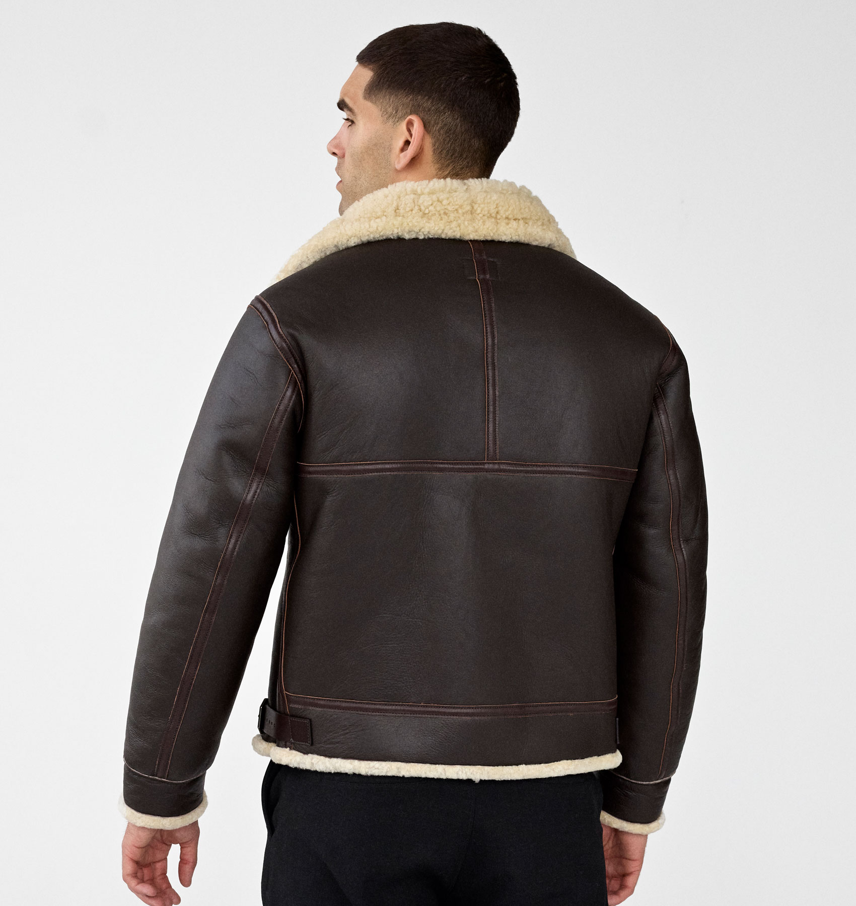 Leather Jacket Sheepskin Collar