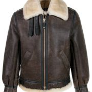shearling sheepskin bomber jacket