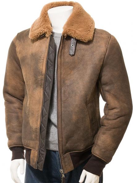 Sheepskin Flight Jacket Mens